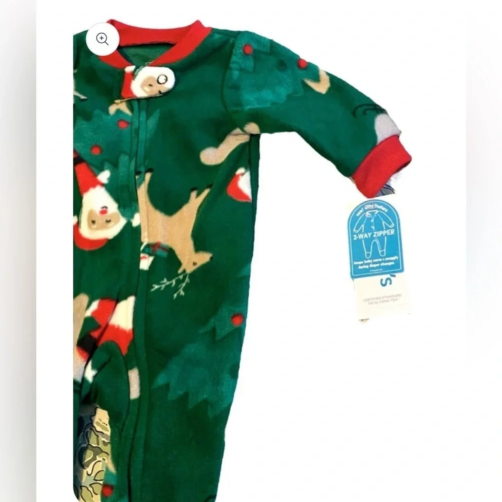 Carter's Green Santa and Reindeer Footie